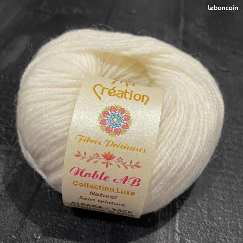 Alpaga yack mérinos et soie Noble AB naturel sans teinture 10 pelotes de 50g 120m (image 2)