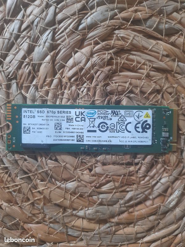 SSD NVMe 512go / Intel 670p / 99% (image 1)