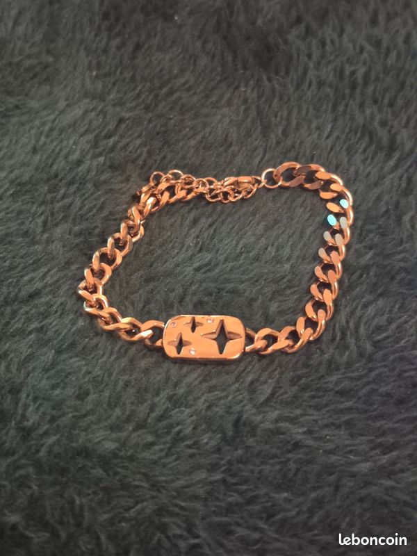 Bracelet doré pierre veritable en acier inoxydable de la marque bohm (image 1)