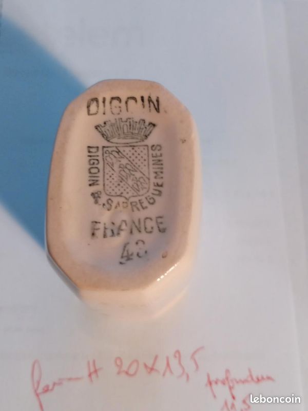 Série de pot de cuisine faïence Digoin Sarguemines de Type Beaujeu rose-crème (image 5)