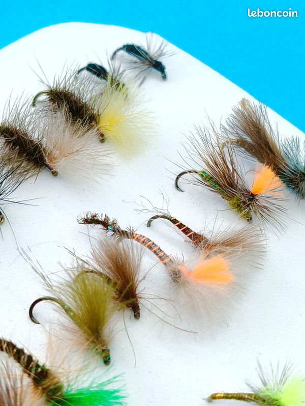 Lot De 16 Mouches De Pêche Humides – Taille 6-8 UK, Crochets Tranchants, Qualité Supérieure
