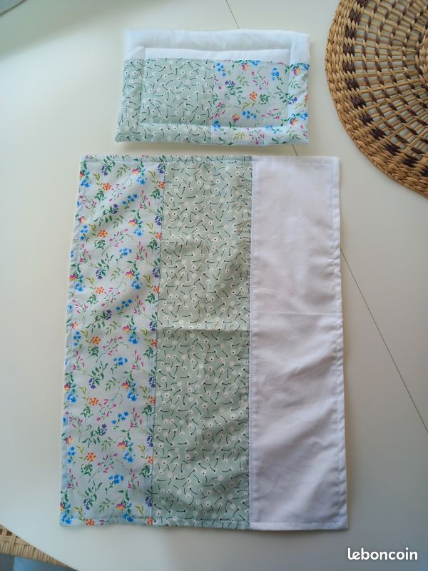Parure de lit réaliste pour chambre à coucher avec drap imprimé et taie d'oreiller pour projet d'artisanat 1/12