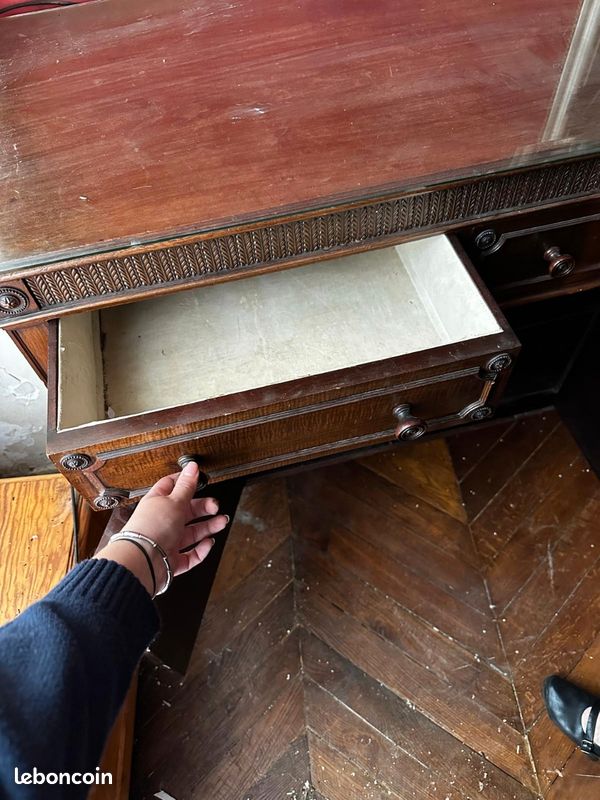 Petit buffet second empire de 1852 en acajou ébénisterie (image 3)