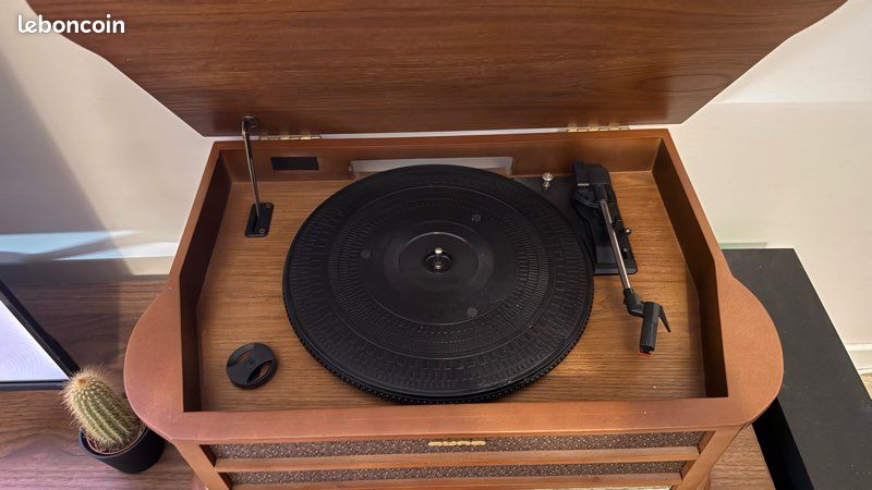 Auna Platine Vinyle Tourne-disques Audio 33 Tours, Lecteur CD +USB Avec Haut-parleur, Vintage, 3 Vitesses (image 3)