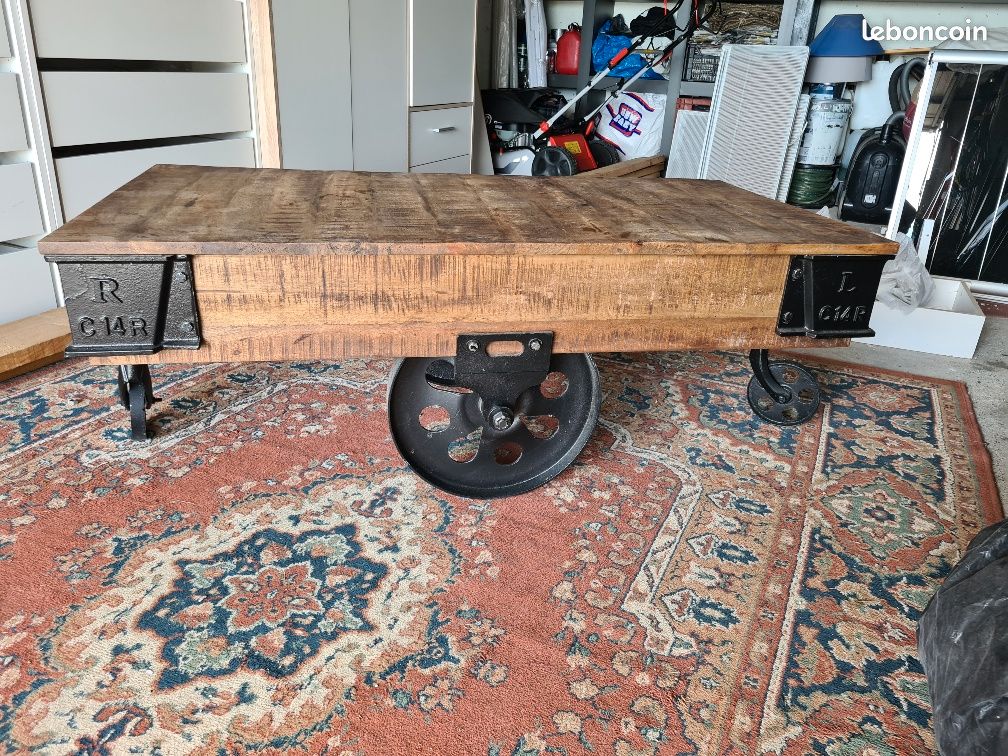 Table basse rectangulaire en bois de manguier massif (image 2)