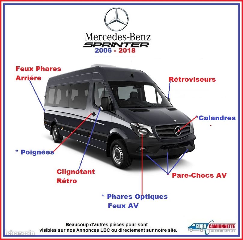 Feu Arrière Gauche Pour Mercedes Sprinter W906 - Neuf, Compatible Avec Réf. 9068200164, Avec Porte-lampe