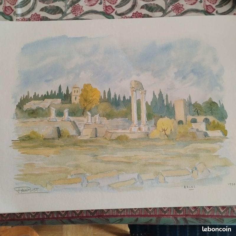 Lot 6 aquarelles originales "paysages de provence"signées Bruno Parizat 33x51cm (image 14)