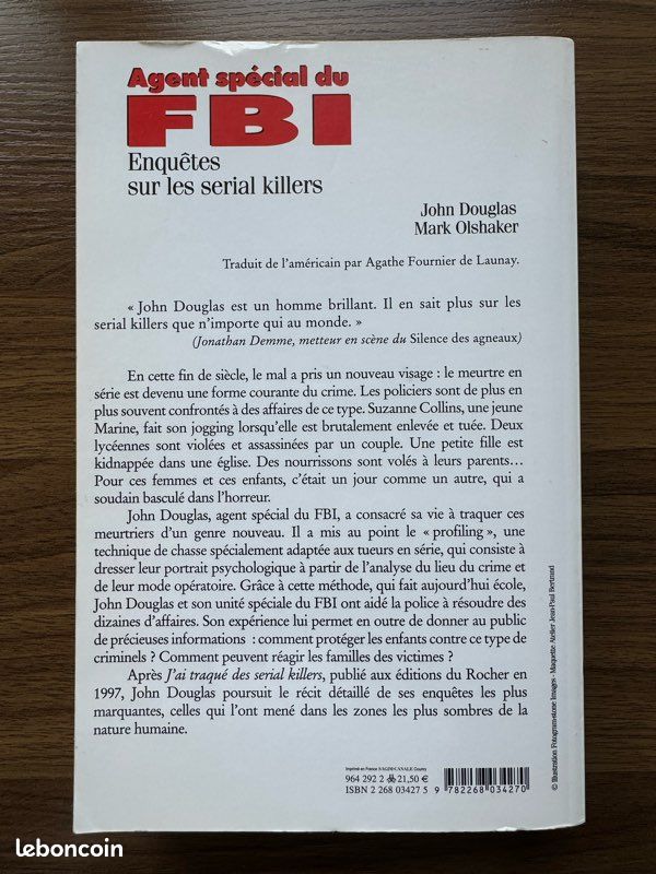 Livre "Agent spécial du FBI - Enquêtes sur les serial killers" (image 2)