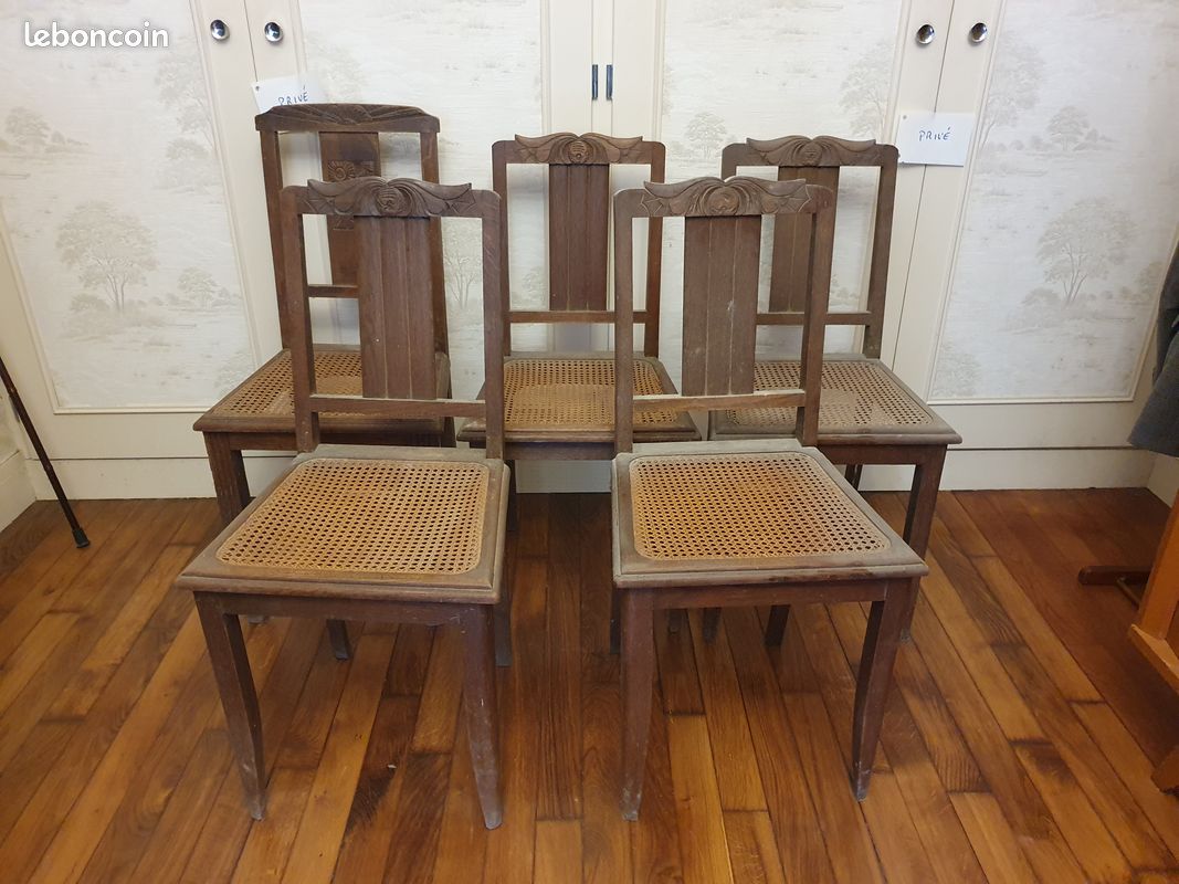 Lot de 5 chaises anciennes (image 1)