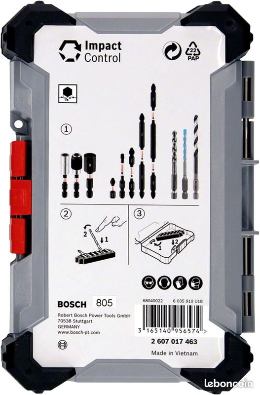 BOS Kit d'embouts de tournevis 35 pièces (Pick and Click, accessoires pour visseuse à percussion, avec embouts et porte-embouts universels) - Amazon Edition (image 2)