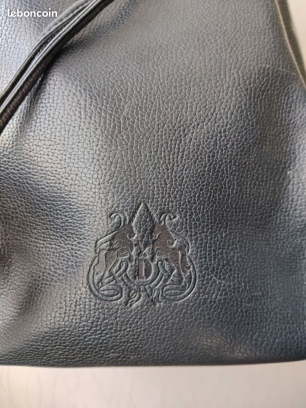 Sac sceau Lamarthe en cuir bleu marine (image 3)