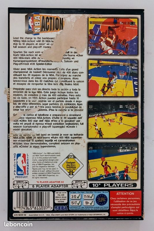 Jeu Sega Saturn NBA Action (image 2)