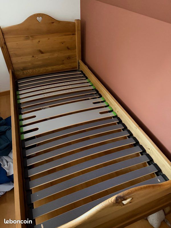 Lit 90x190 sommier inclus Théotime Bois - Lits junior/Lit au sol