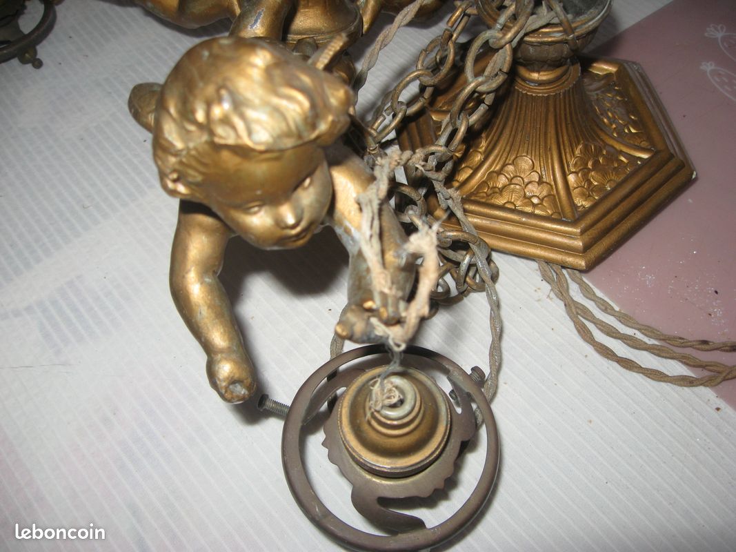 Ancien lustre 3 putti (image 2)