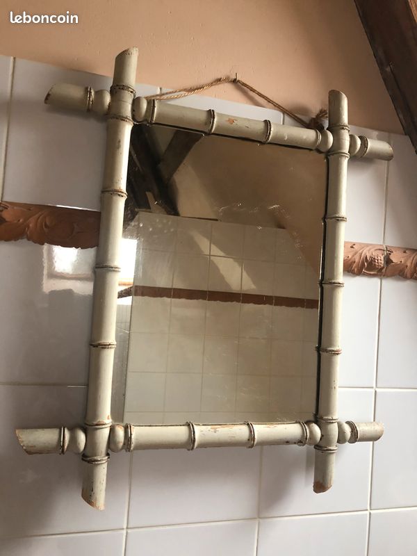 Ancien miroir cadre en bois (image 1)