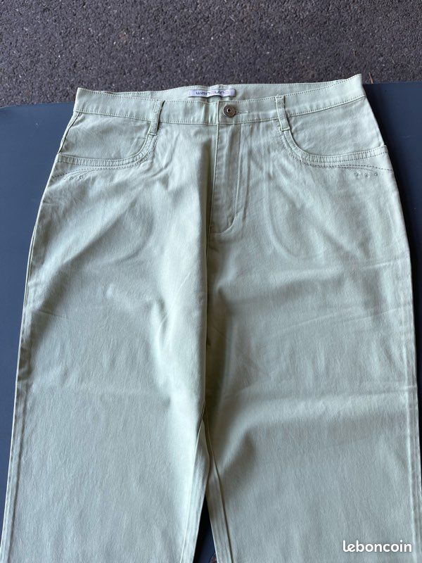 Pantalon ModCloth Vert Funky - Taille Haute, Jambes Larges - Taille 10, Neuf Avec étiquettes