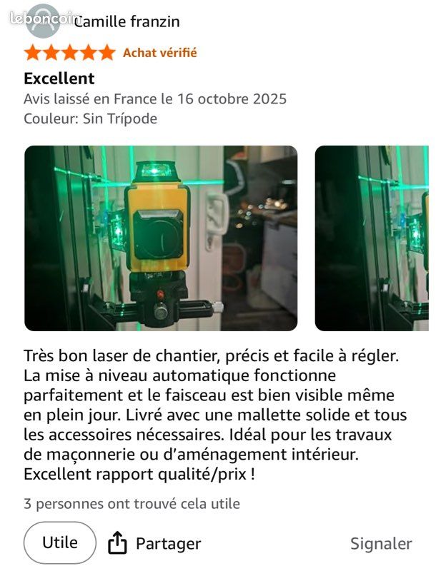 Professional Niveau Laser Autonivelant 360° X 4, Lazer Niveaux Chantier 4d 16 Lignes Laser, Mode Impulsion ExtéRieur, 2 X Batterie,Nivellement Automatique, Support Rotatif, TéLéCommande (image 13)
