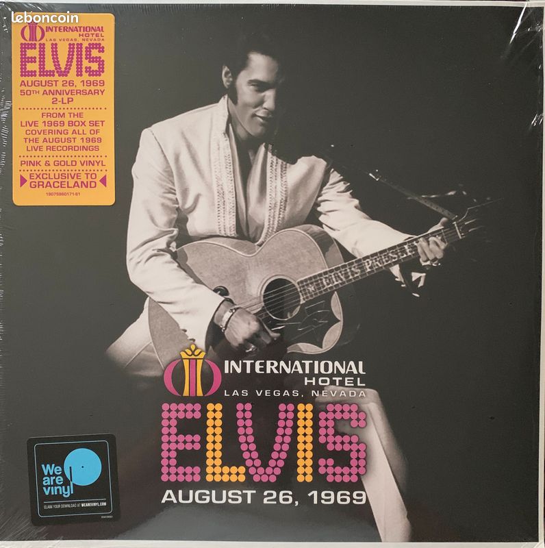 Elvis Presley The International Hotel Las Vegas 26 Aout 1969 Show Minuit 50th Anniversary 2 Lps Rose & Gold Exclusivité Graceland Soundboard Sortie Août 2019 (image 1)