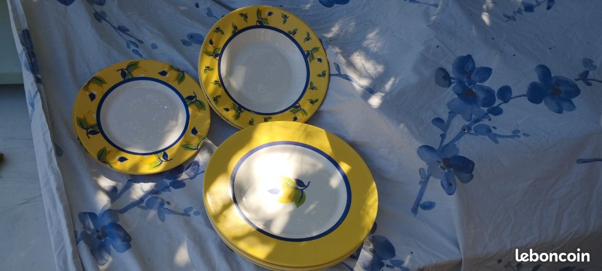 Service de table vintage 7 pièces - Luminarc « Zest » Citrons (image 2)