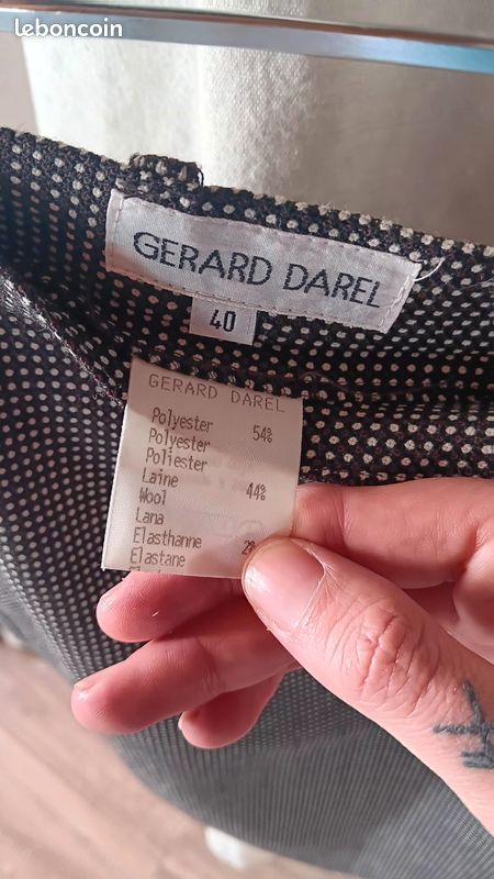 Ensemble Tailleur Femme Gérard Darel - Veste Et Pantalon Gris En Laine, Taille 40, Occasion Très Bon état