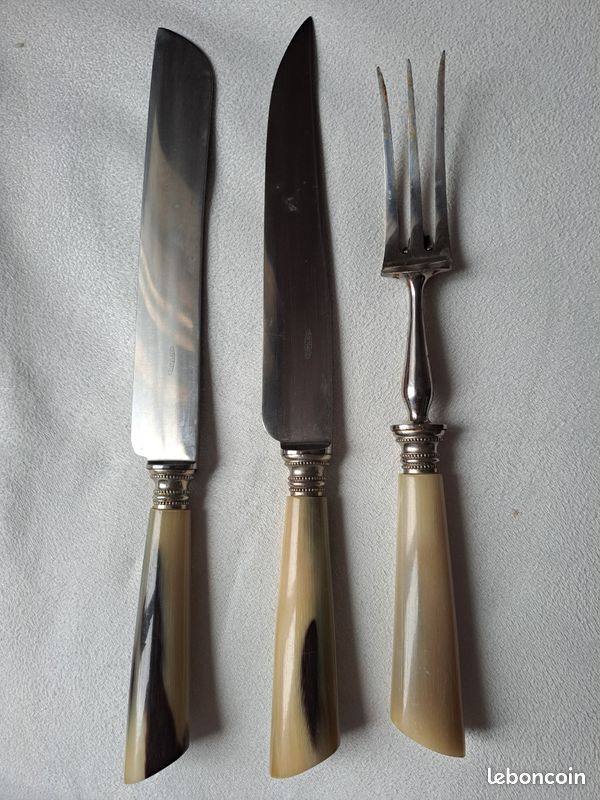 Service couteau + fourchette manche en corne (image 1)