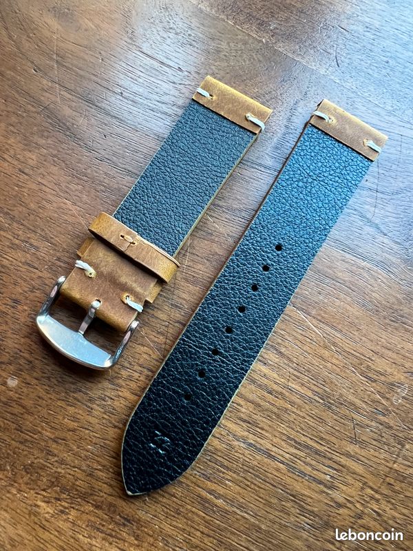 Bracelet De Monture En Cuir Marron - Largeur 18mm, Neuf Sans étiquette - Compatible Avec Rolex, Omega, Etc.
