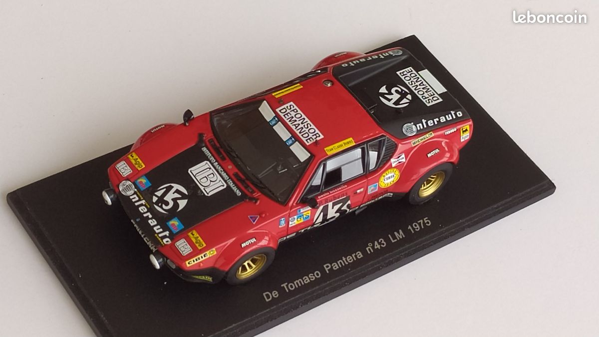 Spark 1/43 - De Tomaso Pantera - n°43 - Le Mans 1975 - Collection