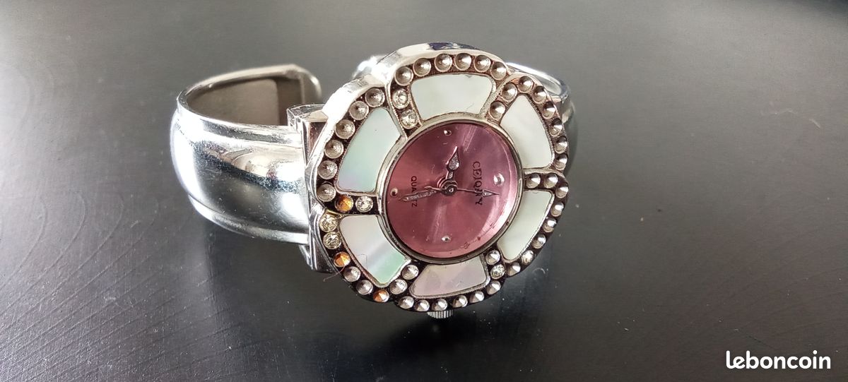 Montre Bijou Femme Ceigny – Forme Fleur Strass & Cadran Rose (image 8)