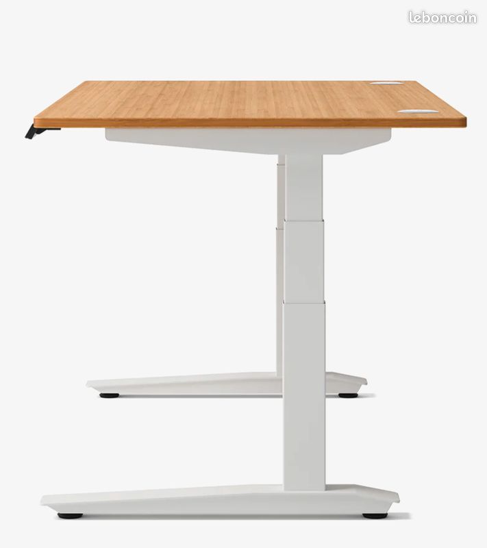 Bureau assis-debout électrique bambou – programmable – excellent état (image 3)
