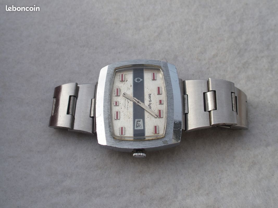 Montre Homme Vintage Jovial Mécanique - Style Militaire Années 80 - Cadran 24h - Occasion