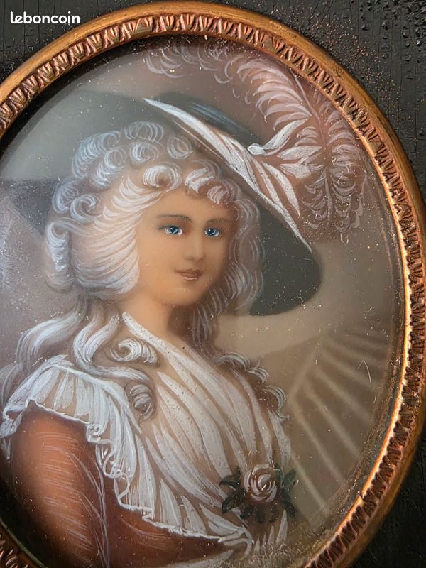 Ancienne Peinture Portrait Miniature (image 2)