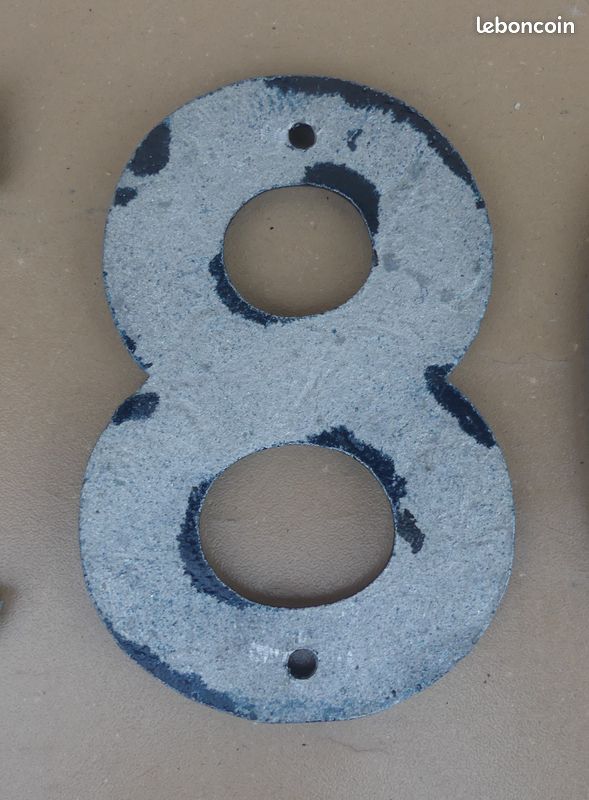 Ancienne lettre d'enseigne chiffre "8" ALU peint déco industrielle loft garage usine épicerie (image 3)