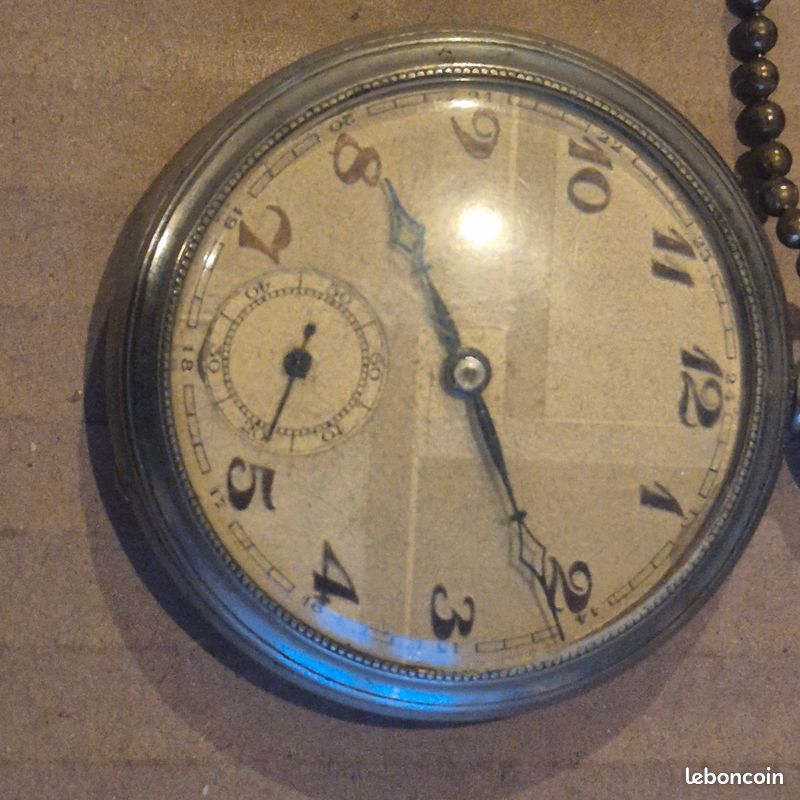 Montre à Gousset Ancienne - Hauteur 2 1/8 Pouces - Argent - Vintage