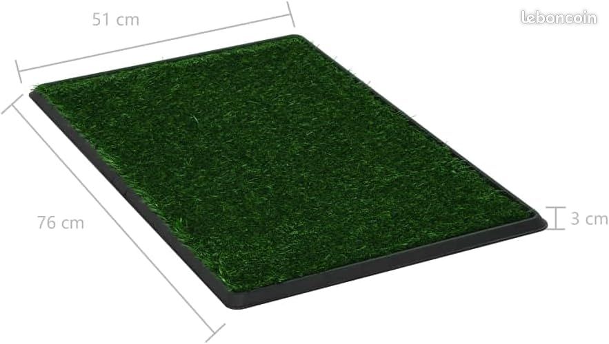 Tapis d'entraînement pour Animaux Toilette pour Animaux avec Plateau et Gazon Artificiel Vert WC (image 1)