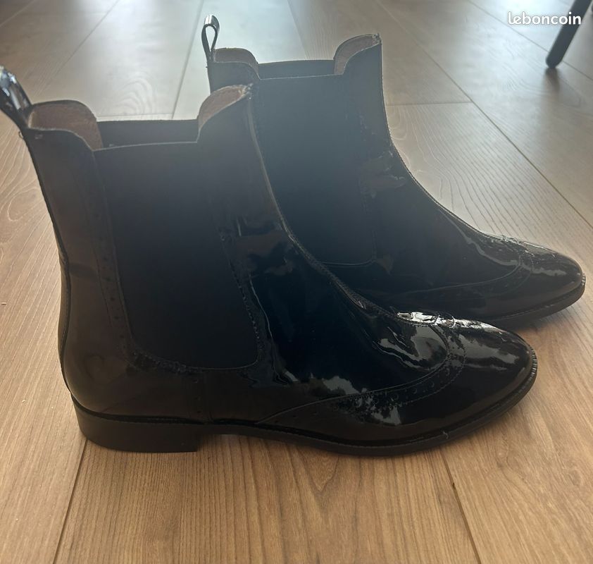 Boots noir vernis (image 3)