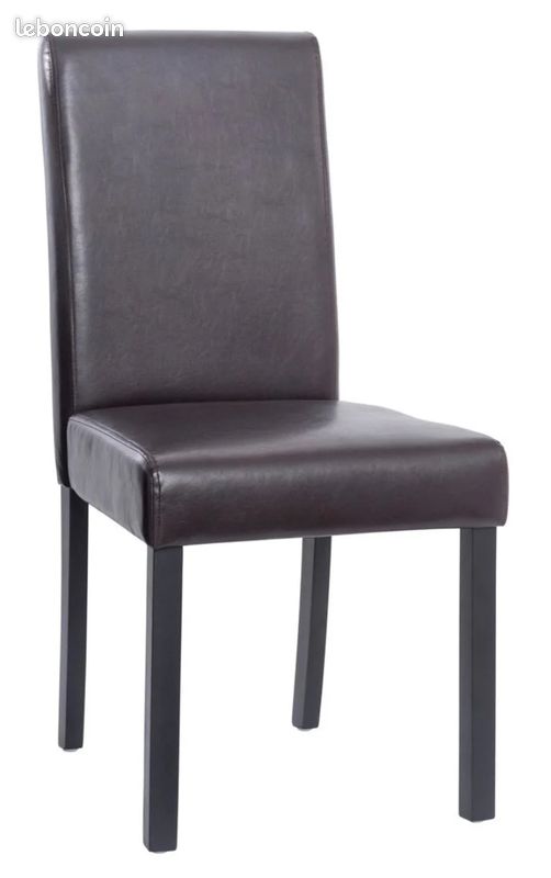 Duo de chaises en simili cuir marron (image 2)