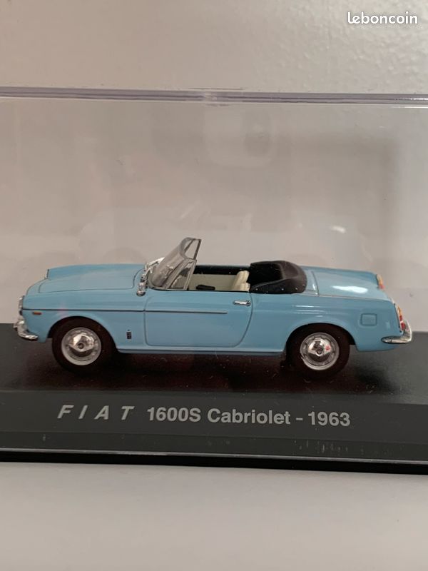 Fiat 1600 S Cabriolet Bleu - Échelle 1:43 - Norev (Modèle 1963, Neuf)