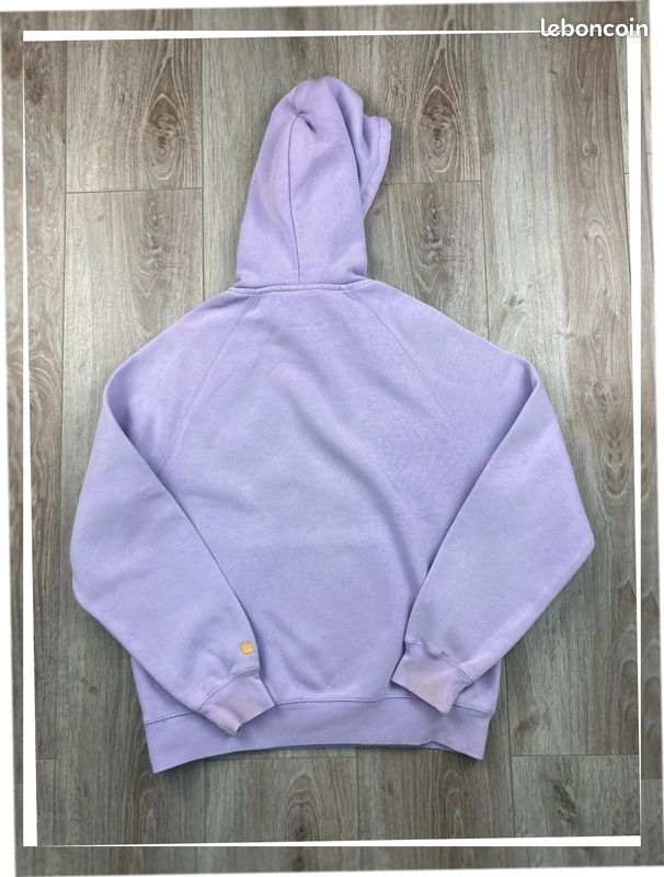 Hoodie/ Pull/ Sweat à capuche violet logo brodé Carhartt sur la manche #A22 - Taille XS (image 6)