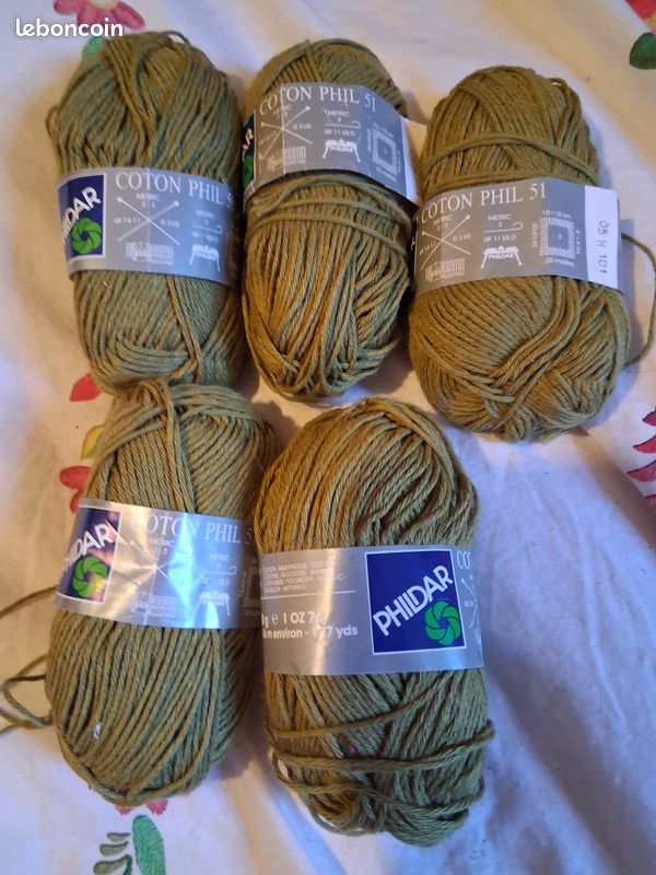Lot De 3 Pelotes De Laine Phildar Harmony Moka - Aiguille 5, Acrylique Et Laine