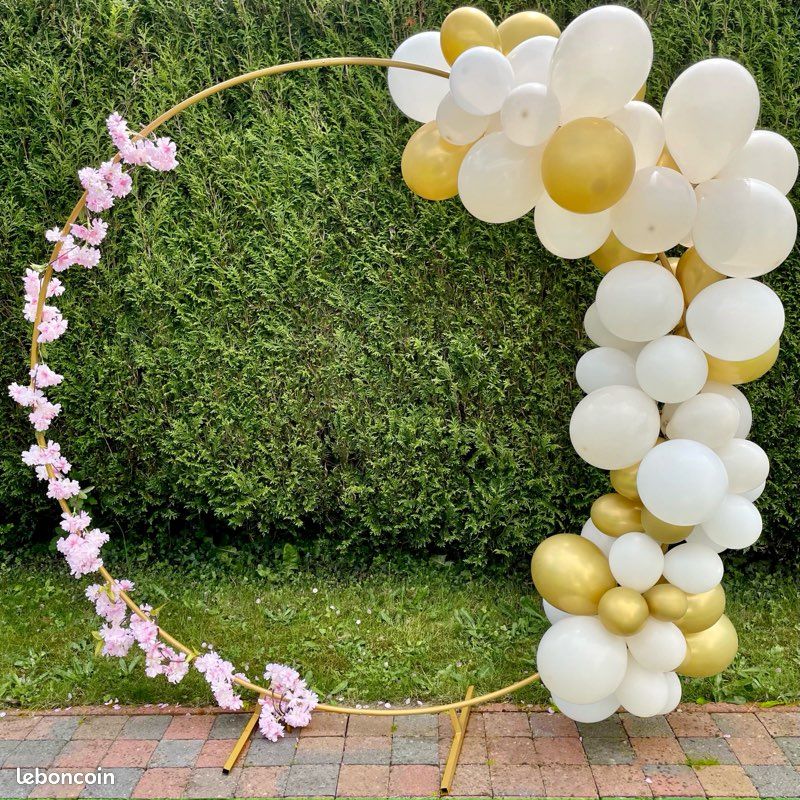 Kit d'arche de Ballons Ronds en métal 2m, Arche Mariage Cercle Ballon Arche Structure Arche