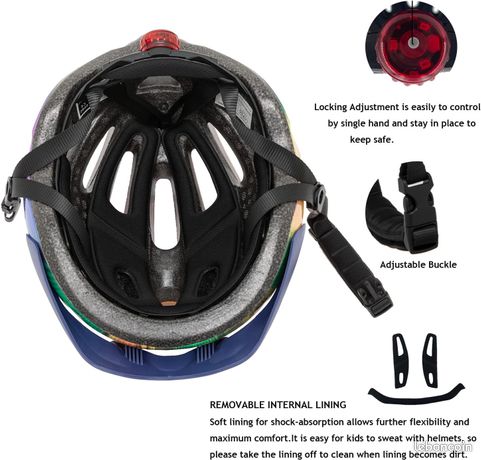 Lumière Casque Vélo WASAGA - Feu Arrière Rechargeable Avec Télécommande
