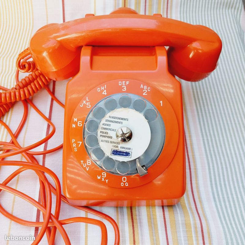Téléphone Vintage Socotel S63 Orange - Touches - Fonctionnel