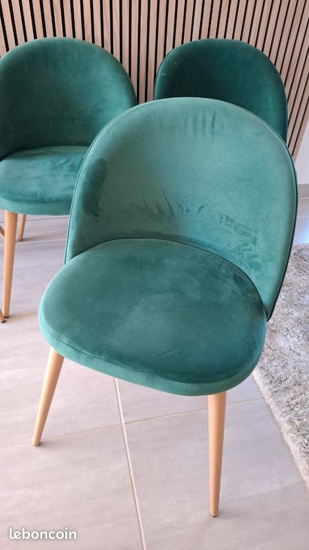 Chaises velours vertes x4 (image 2)