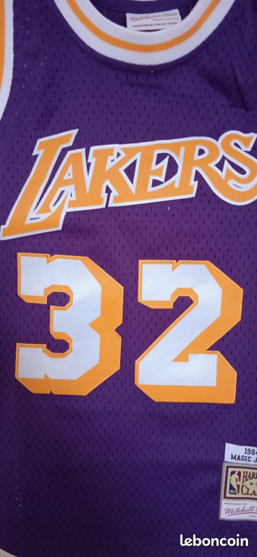 Maillot Los Angeles Lakers Magic Johnson Pour Femme - Taille M, Couleur Violet - Neuf, Officiel Mitchell & Ness