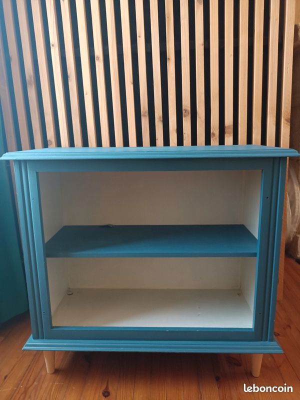 Meuble bleu pieds compas (image 1)