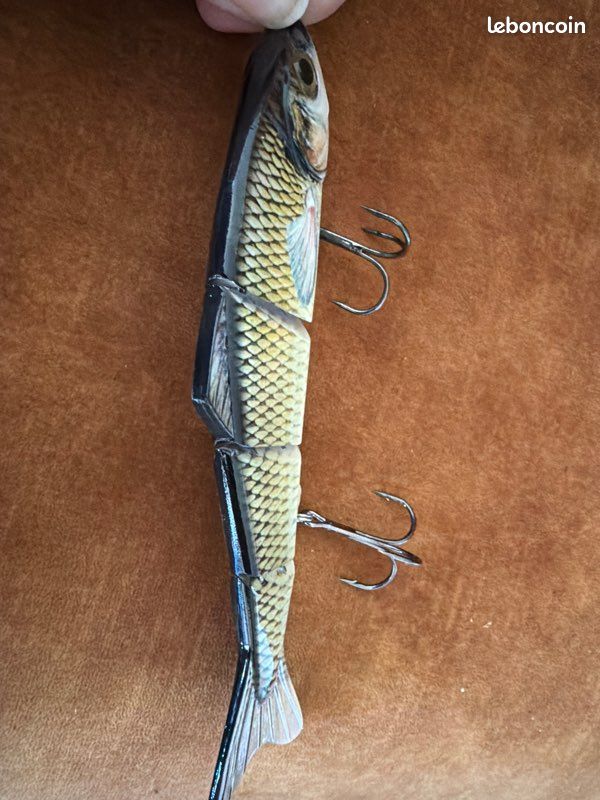 Leurre de pêche plastique articulé vintage L & S 15M MirrOline plomb en