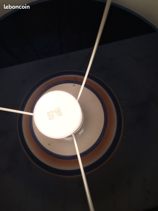 LAMPE A POSER EN PORCELAINE BLEUE et ORANGE (image 5)