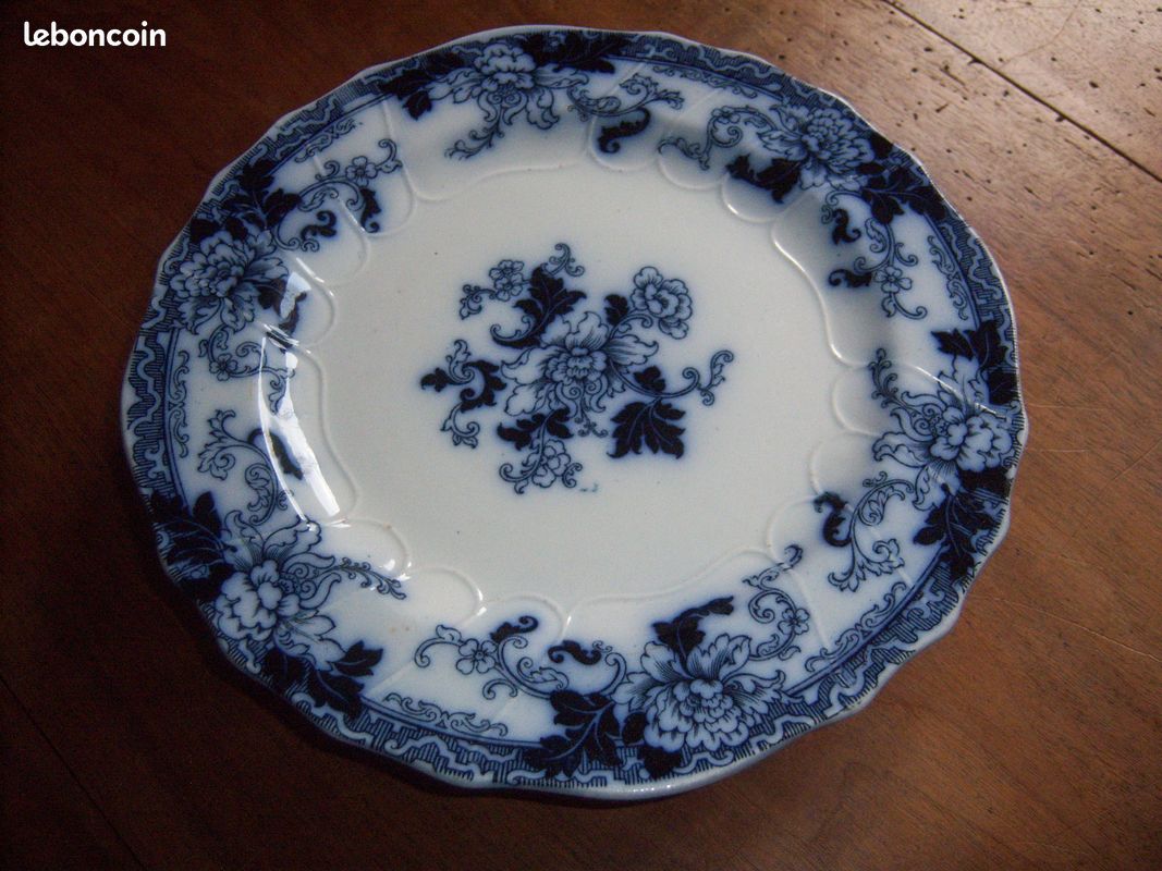 Présentoir ancien anglais en faience bleu (image 1)
