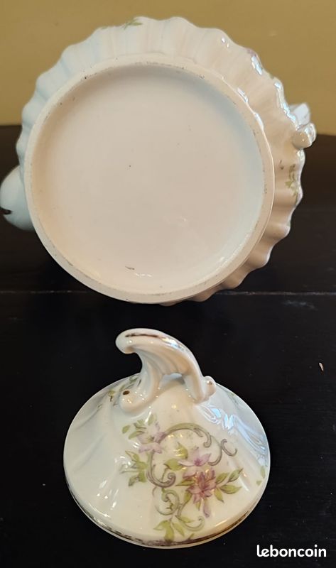 Théière cafetière faïence anglaise décor fleurs XIX ? (image 5)