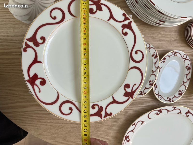 Service Vaisselle Limoges Letang & Rémy - Porcelaine Bleue, Motif Abstrait